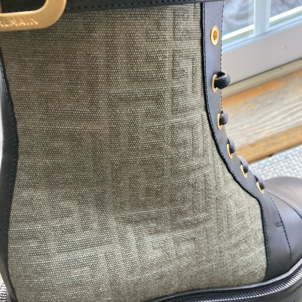 Balmain Ranger Romy Monogram Combat Boots 40 NIB - Picture 6 of 13